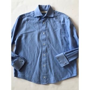 Perry Ellis Men’s Blue Long Sleeve Button Down Shirt Size Small